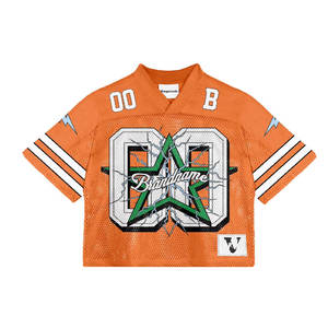 T-shirt Boxy surdimensionné personnalisé imprimé Vintage maillot de football américain unisexe maillot Streetwear T-Shirt surdimensionné pour hommes maillot en maille - Product Image 4