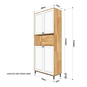 Meuble à chaussures minimaliste à 4 niveaux avec structure en bois de caoutchouc et pieds en fer thermolaqué KG68025 - Product Image 4