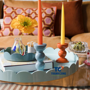 La fábrica OEM de Vietnam ofrece bandejas LACQUER SCALLOP y bandejas decorativas de laca para soporte de entrega rápida de alta calidad al por mayor - Product Image 2