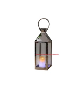 Top Quality Stainless Steel Decorative Candle Lantern With Handle Modern Silver Metal Lantern For Home Decor <b>Weddings</b> & Events - Product Image 1