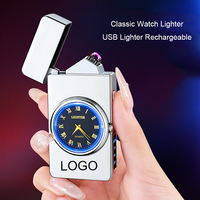 Pemantik Rokok USB Isi Ulang Mewah dengan Pengisian Daya Dual Arc, Logo Kustom & Tampilan Daya