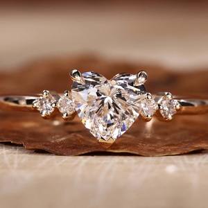 RB Gems IGI Certifié HPHT CVD Lab Grown Moissanite Argent 925 Plaqué Or 18k Bague de Fiançailles de Mariage pour Femme - Product Image 3