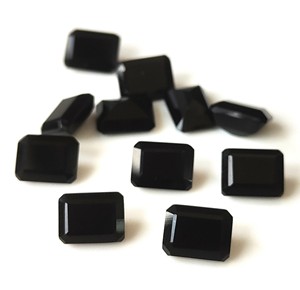 Pierres précieuses à facettes de spinelle noire naturelle faite à la main de haute qualité 4x6mm-8x10mm octogone coupé en vrac avec jeu de couleur pour la fabrication de bijoux - Product Image 4