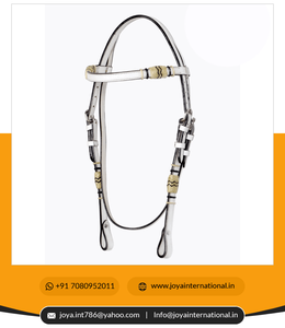 Estern eaeacht/Ridle ORSE ACK in Hite con Hy trenzado whiawhide seasonal eather seasonal - Product Image 4