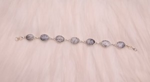Meilleure qualité 925 argent Sterling lunette réglage lien chaîne Bracelet naturel Dendrite Agate forme inégale bohême pour cadeau fête - Product Image 5