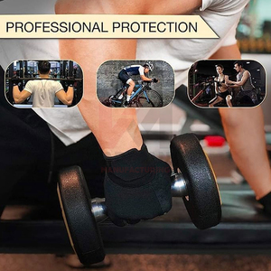 <b>Breathable</b> Weight Lifting Gloves with Wrist Support & Anti-Slip Palm <b>Men</b> & Women Gym Training Half Finger Weightlifting Glove - Product Image 4