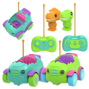 Rc 2 канала динозавр ездить на автомобиле комплект наружный электрический пульт дистанционного управления гоночный автомобиль игрушки со звуковым светом для детей подарки на день рождения