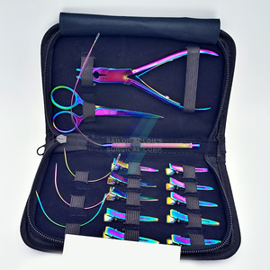 Kit de herramientas para extensiones de pelo personalizado negro mate al por mayor, alicates para extensiones de pelo, Kit de alicates y cortapelos de acero inoxidable - Product Image 6