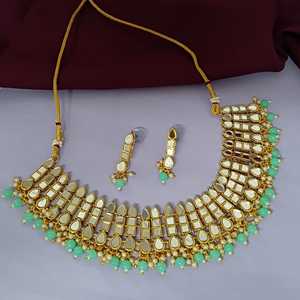 Fabricant indien de bijoux haute qualité cristal verre pierre traditionnel collier ras du cou goutte boucle d'oreille bijoux de mode pour les femmes - Product Image 2