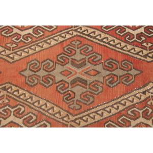 Grand tapis turc vintage 4,8x10,2 pi (146x311 cm), tapis à carreaux orange - Product Image 3