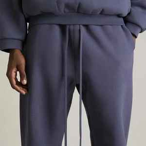 Custom Logo Oversized French Terry Cotton Straight Pant Wide Leg Baggy Casual Stacked Sweatpants for <b>Men</b> - Product Image 6