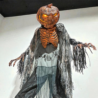 Décorations d'intérieur d'Halloween et de Thanksgiving : Nouvelle Arrivée - Modèle de Citrouille Électrique en Plastique Durable, Fantôme Secoueur pour Maisons Hantées
