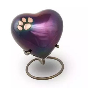Urnas decorativas con forma de corazón para mascotas, urnas con diseño de cremaciones, suministros funerarios con acabado múltiple - Product Image 5