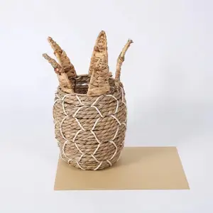 Paniers de rangement d'ananas en jacinthe d'eau tissés à la main les mieux sélectionnés pour la décoration de la maison en gros du Vietnam 2024