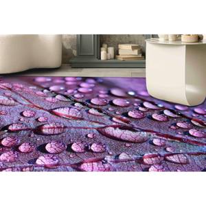 Tapis Purple Leaf Water Drop : Tapis de porte décoratif moderne, avec poils doux - Product Image 2