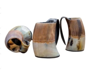 Dirección directa de fábrica, jarra de cerveza de cuerno de India artesanal, jarra de cuerno vikingo de la mejor calidad, tazas de cerámica medievales - Product Image 3