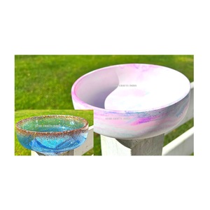 Cuenco decorativo hecho a mano de alta calidad, servicio de esmalte redondo de madera y resina con acabado para un delicioso postre de Pasta utilizado en el hogar - Product Image 4