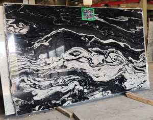 Grande dalle de surface polie noire de granit de marque de silo de conception moderne pour l'usage d'hôtel - Product Image 1