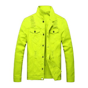2025 nouvelle vente en gros hommes hiver Denim veste coupe-vent épais polaire chaud hommes mode décontracté col de fourrure veste Style de détresse - Product Image 1