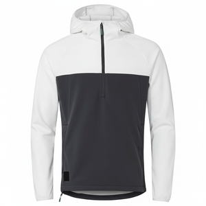 Veste Softshell à Capuche Demi-Zip Premium pour Hommes Vente en Gros Logo Personnalisé Coupe-Vent Randonnée Voyage Vêtement Casual Veste Softshell - Product Image 5