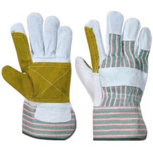 Guantes DE SEGURIDAD DE CUERO dividido de piel de vaca reforzada Guantes de trabajo de protección de manos de construcción resistentes al calor resistentes a chispas - Product Image 5