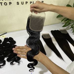 Mèches brésiliennes naturelles Body Wave, couleur #1, mèches de cheveux vierges avec Closure, mèches de 4 Body Wave avec Hd Lace Fronta - Product Image 4