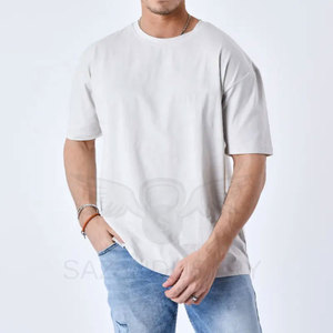 เสื้อยืดคอกลมหนาใส่ได้ทั้งชายและหญิงผ้าฝ้ายธรรมดาและใยไม้ไผ่ขนาดใหญ่ระบายอากาศได้ดี - Product Image 3