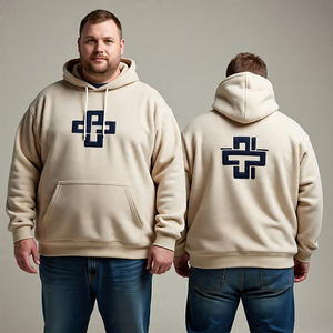 Venta al por mayor 100% algodón Plus Size Hoodie para hombres logotipo personalizado liso sólido con características anti-contracción estilo pulóver - Product Image 2