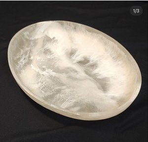 Cuencos de fruta de forma redonda de resina hechos a mano, platos y platos con logotipo personalizado, cuenco de resina para servir, vajilla, plato de vajilla - Product Image 2