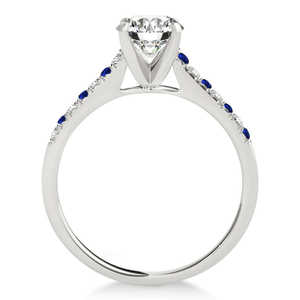 Anillo de Compromiso de Oro Blanco de 18K con Diamante y Zafiro Azul de 0.22ct para Novias - Product Image 3