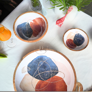 Small Modern Wood <b>Salad</b> <b>Bowl</b> With <b>Servers</b> Set Large Solid Hardwood <b>Salad</b> Wooden <b>Bowl</b> With Spoon for Fruits <b>Salads</b> - Product Image 2