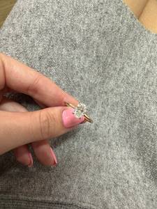 แหวนทองคำ14K สำหรับสตรีแหวนหมั้นครบรอบปีของผู้หญิงแหวนโรเดียมสีดำโรแมนติกพร้อมเพชรที่1.5ct ในห้องปฏิบัติการ - Product Image 3