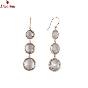High quality classic gold plated 925 sterling silver <b>blue</b> <b>topaz</b> natural gemstone drop dangle bezel set <b>earring</b> for women - Product Image 5