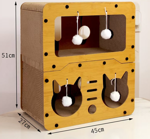 Tv Kattenkrabber Leverancier Dubbellaags Kattenkrabber Huis Krabpad Tv Kat Speeltje - Product Image 6