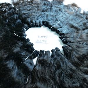 วิกผมลอนธรรมชาติสีดำเป็นลอน100% วิกผมมนุษย์แบบคู่ - Product Image 3