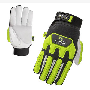 Skatiq Guantes de Seguridad Originales, Guantes de Impacto de Palma de Piel de Cabra con Espalda de Licra, Forro de Nailon de Doble Palma para Soldadura de Construcción - Product Image 5