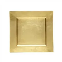 Assiettes de présentation carrées en métal doré de style nordique pour la vente en gros, idéales pour servir des aliments et des fruits lors de mariages et de réceptions – Grande Vente