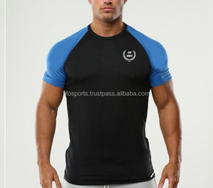 Manches courtes entraînement hommes Gym Muscle Fit t-shirts coton Performance athlétique t-shirt course Fitness sport t-shirt - Product Image 2