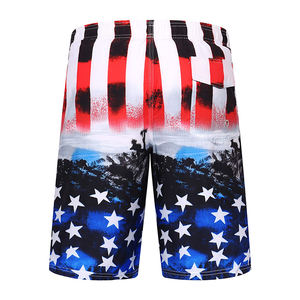 Shorts de Playa para Hombre, Color Sólido, Traje de Baño de Secado Rápido, 100% Algodón, Estilo Urbano, Cordón en la Cintura, Doble Short, Sublimación - Product Image 4