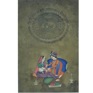 Œuvre d'art décorative peinte à la main utilisant du papier à timbres vintage avec une touche artistique moderne - Product Image 3