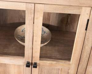 190cm Maestro 6-door glass <b>sideboard</b> in solid mango wood - Product Image 4