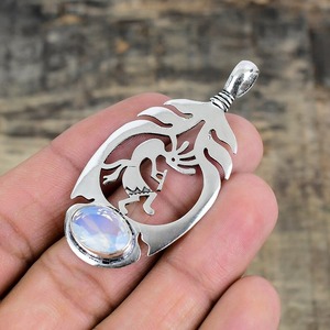 Handmade Classical <b>Pendant</b> 925 Solid Silver Jewelry For Women 925 Sterling Silver <b>Moonstone</b> Gemstone Boho Style <b>Pendant</b> Gift For - Product Image 2