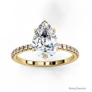 Bague de fiançailles en diamant de laboratoire taillé en poire 3.25 ct bague en diamant CVD en or rose cadeau d'anniversaire pour elle - Product Image 6