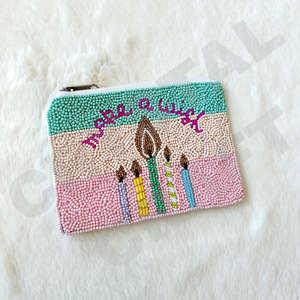 Monedero con cuentas de semillas personalizado con diseño de feliz cumpleaños, hermoso monedero con características de accesorios de moda - Product Image 5