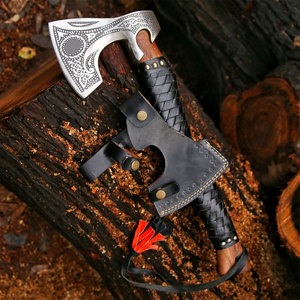 Wholesale Customized Bulk Orders OEM ODM Service Professional Damascus Hunting Handmade High Carbon Steel <b>Axes</b> with Wood Handle - Product Image 2