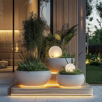 Pot de fleurs en fibre de verre extra large, durable, écologique, de haute qualité, avec trou de drainage, finition rustique, vente en gros pour la maison