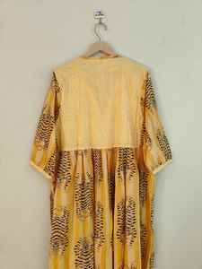 Vestido Largo Casual de Verano con Estampado Animal, Cuello en V y Manga Larga, 100% Algodón - Product Image 5