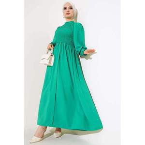 Robe Gipel à Taille Élastique Vert - Product Image 2