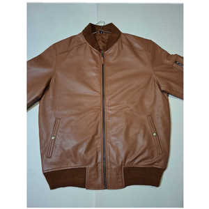 Meilleur design tendance Vente à chaud Impression de logo personnalisé de haute qualité Manches en cuir en toile pour hommes Col montant Rue principale - Product Image 5