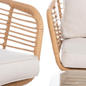 Ensemble de meubles d'extérieur en rotin <span class=keywords><strong>4</strong></span> pièces, chaises de canapé et table basse avec coussins, ensemble de salon de jardin et de <span class=keywords><strong>patio</strong></span>